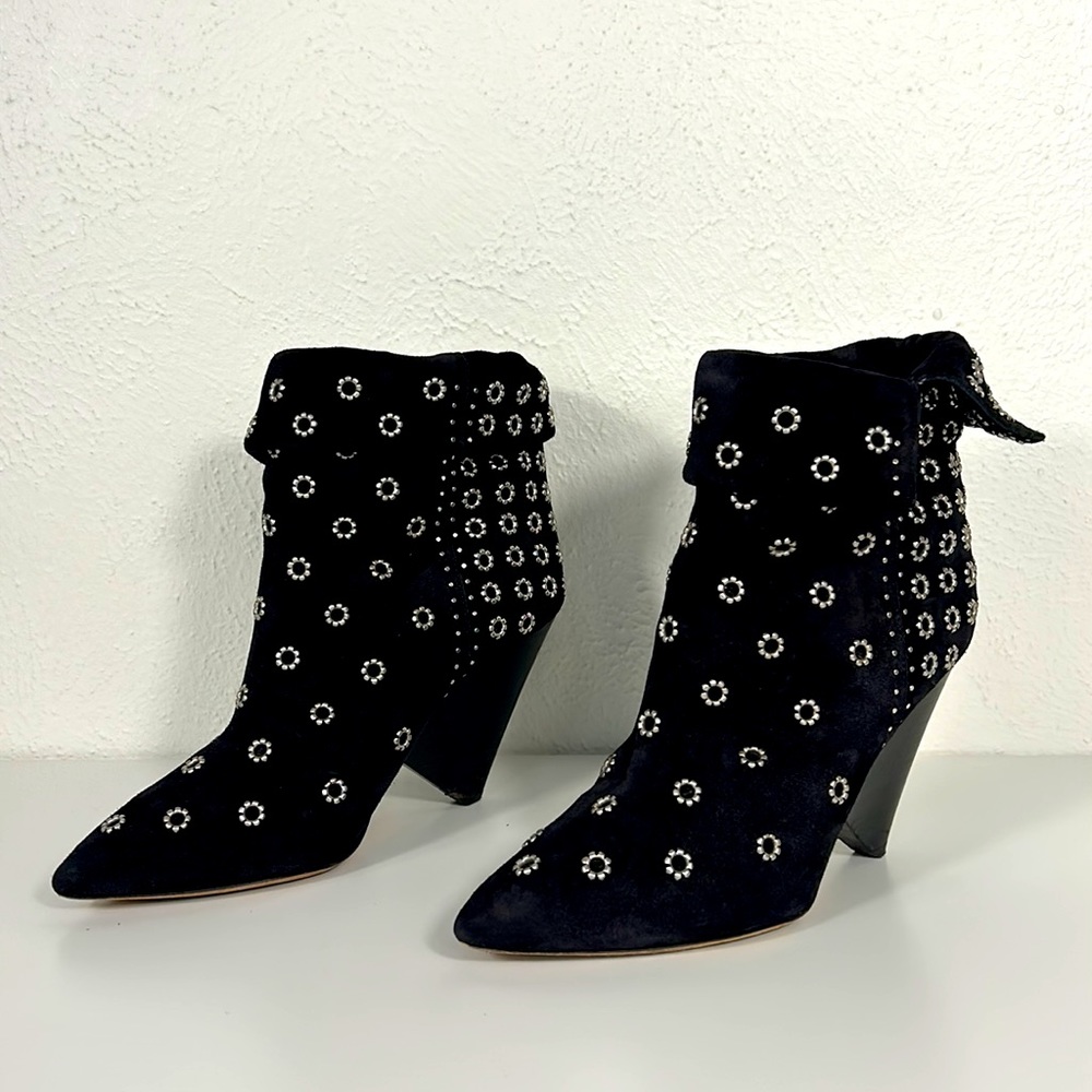 Isabel Marant Lakky Studded black suede booties 38 - Picture 9 of 11